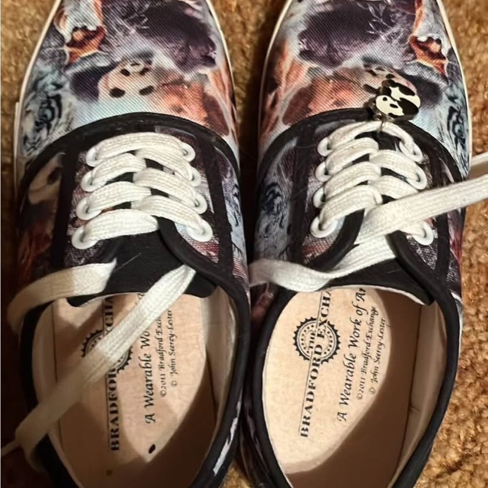 The Bradford Exchange Cat Art Sneakers - Black and White